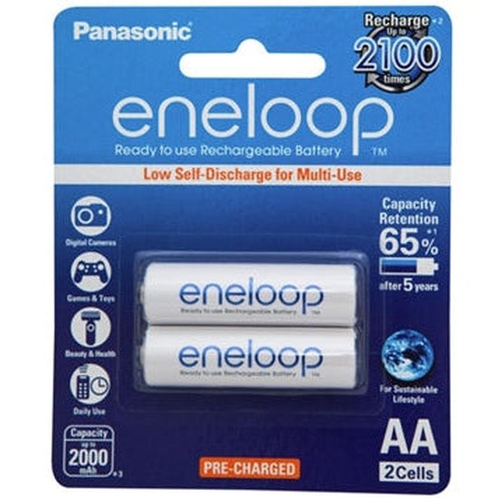 Panasonic Eneloop AA 2000mAh Rechargeable Batteries 2 Pack