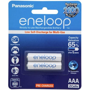 Panasonic Eneloop AAA 800mAh Rechargeable Batteries (2 Pack)