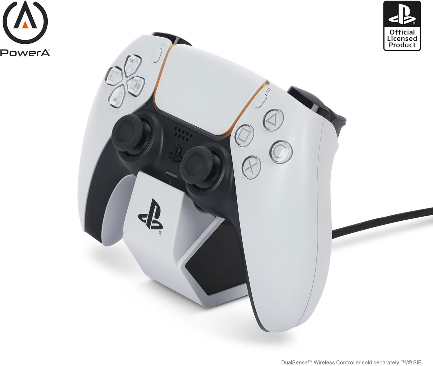 PowerA Solo Charging Station for PS5 DualSense & Edge Wireless Controllers (White/Black)