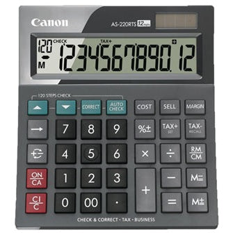 Canon AS220RTS 12-Digit Large Business Desktop Calculator with Tax Functions
