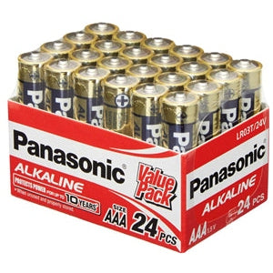 Panasonic AAA Alkaline Battery LR03T/24V 1.5V Micro - Bulk Value Pack (24 Pack)