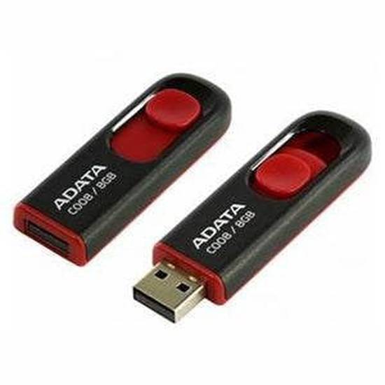Adata C008 Retractable USB 2.0 16GB Flash Drive (Red/Black) - SavvyBadger.co.nz