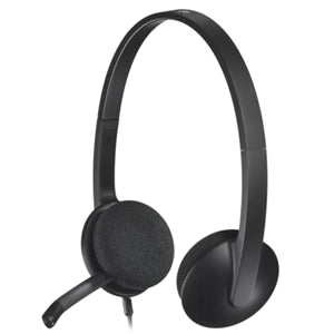 Logitech H340 USB Wired Headset with Adjustable Mic (Black)