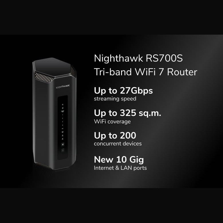Netgear Nighthawk RS700S (BE19000) 12-Stream Tri-Band WIFI 7 Router