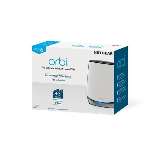 Netgear Orbi AX6000 Tri-Band Mesh WIFI 6 System Add-On Satellite RBS850