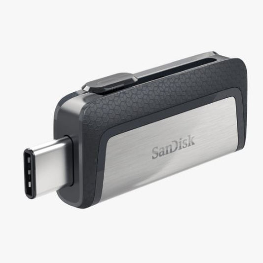 SanDisk Ultra Dual Drive 32GB USB Type C SDDDC2 USB3.1/Type C Reversible Connector Retractable Design (Black)