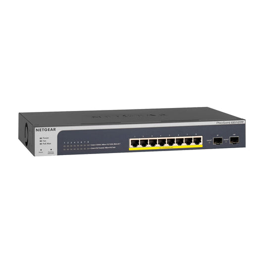 Netgear GS510TPP Prosafe 8-Port Gigabit POE+ Smart Managed Switch with 2 SFP 190W