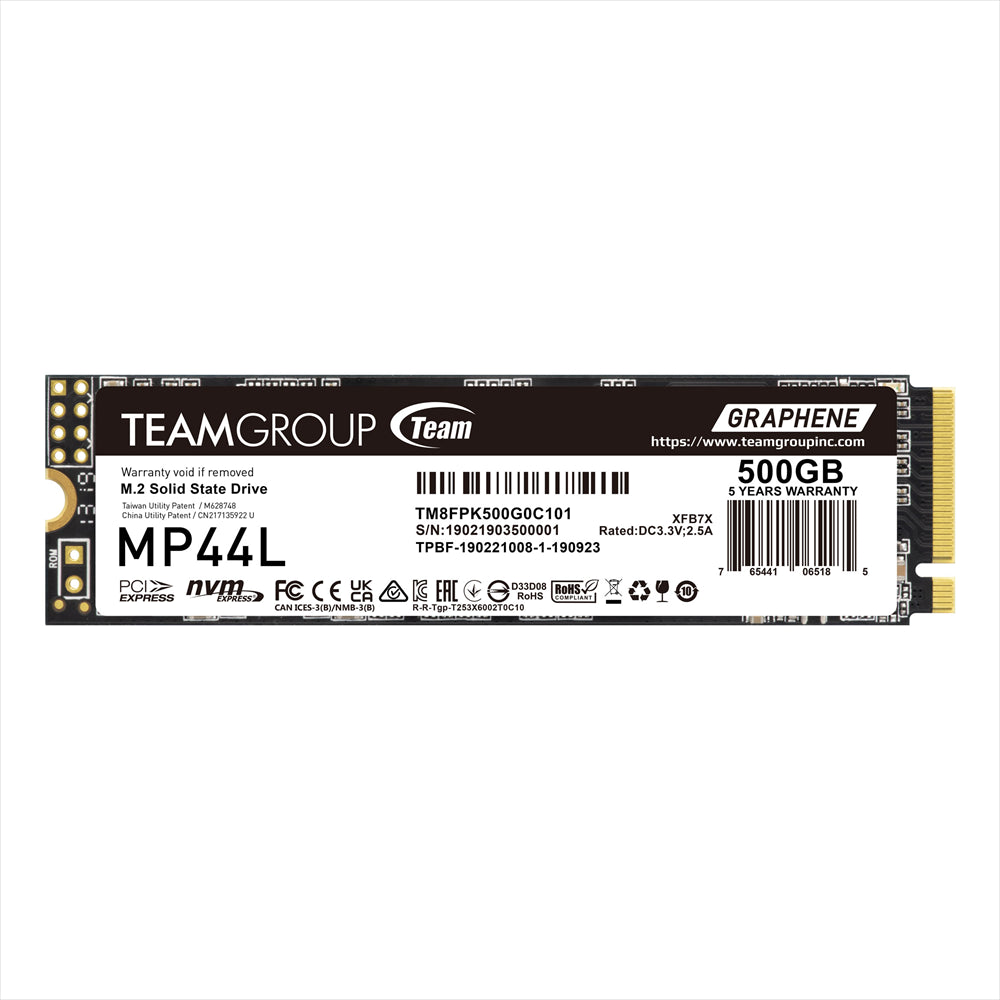 TeamGroup M.2-2280 PCIE Gen4x4 MP44L 500GB R/W 5000/2500 MB/s