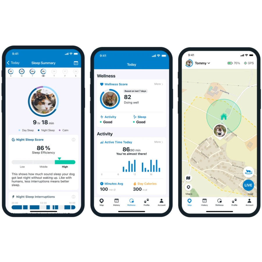Tractive Cat Mini GPS Tracker (Midnight Blue) | Subscription Required