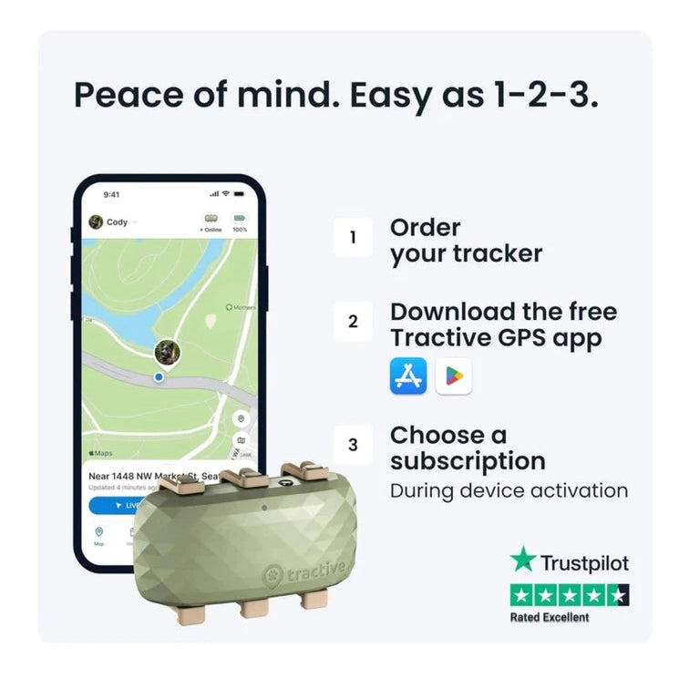 Tractive DOG XL GPS Tracker with Extended Battery Life (Green) for Dogs | Subscription Required