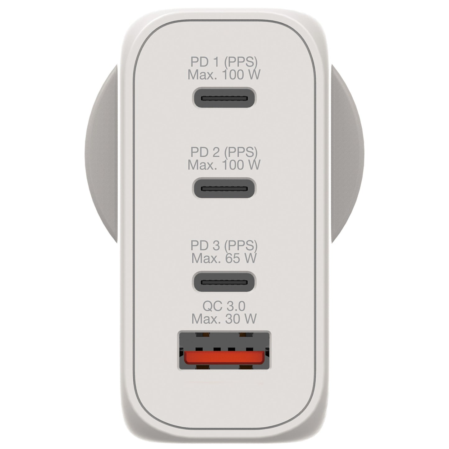 Verbatim 66966 GaN 4-Port Fast-Charger 100W with 3x USB-C and 1x USB-A Port