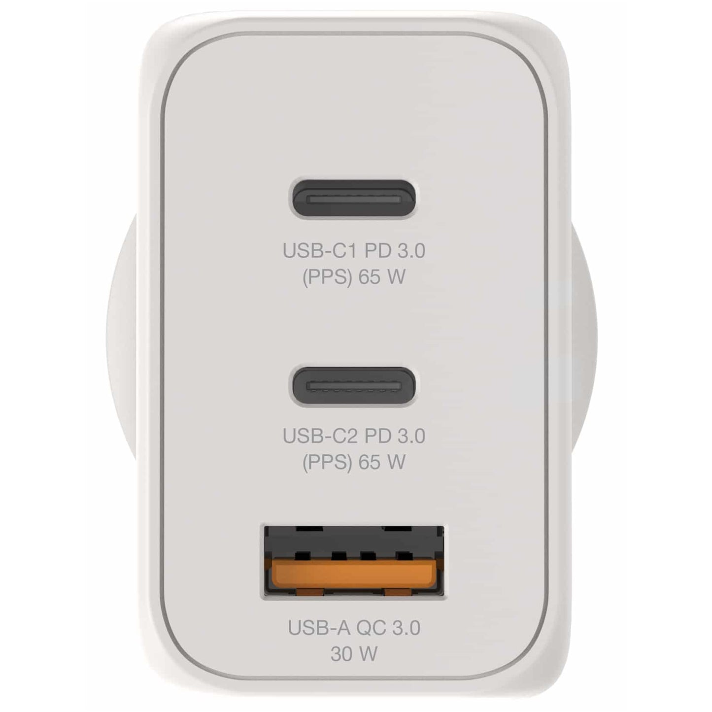 Verbatim 67016 GaN 3-Port Fast-Charger 65W with 2x USB-C and 1x USB-A Port