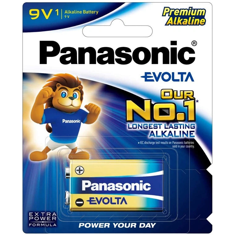 Panasonic Evolta 9V Premium Alkaline Battery 9 Volt 6LR61EG/1B (1 Pack)