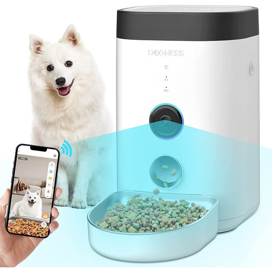 Dogness F10 Wide-View HD 1080p Camera Pet Feeder - 4 Litre (White)