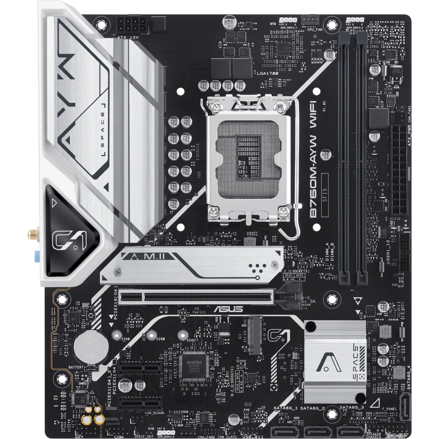 Asus B760M-AYW WIFI mATX Motherboard | Intel Socket LGA1700 - B760 Chipset
