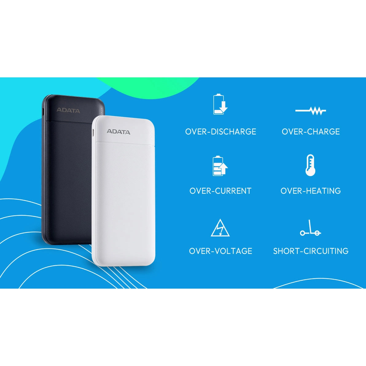 Adata C100 10000mAh 20W USB-C USB-A 3-Output Power Bank White