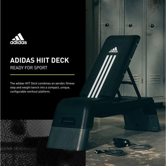 Adidas HIIT Deck - Aerobic Fitness Step - Weight Bench - Workout Platform Black/White