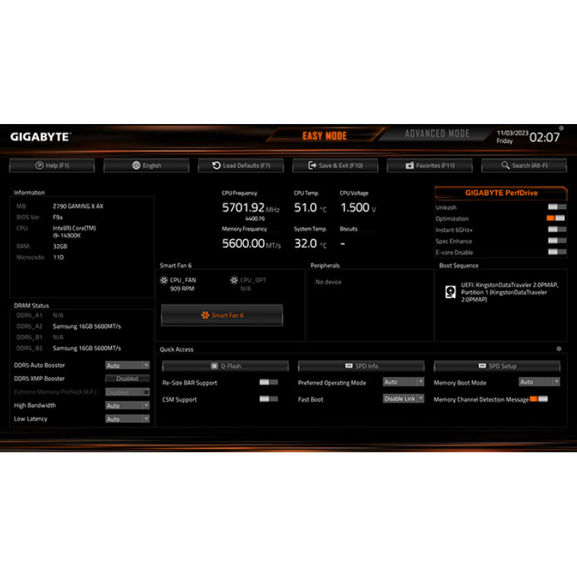 Gigabyte B760M Gaming WIFI Plus DDR5 Intel Socket LGA1700 mATX Motherboard