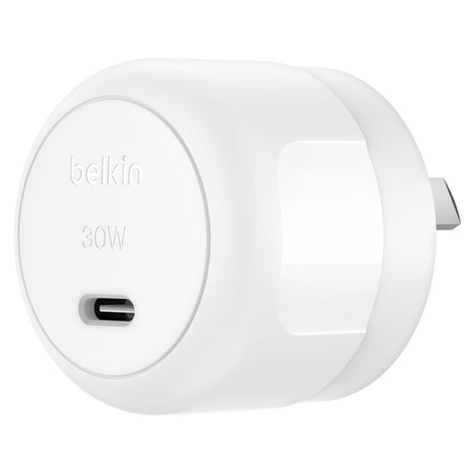 Belkin BoostCharge Compact USB-C Wall Charger 30W with USB-C to Lightning Cable