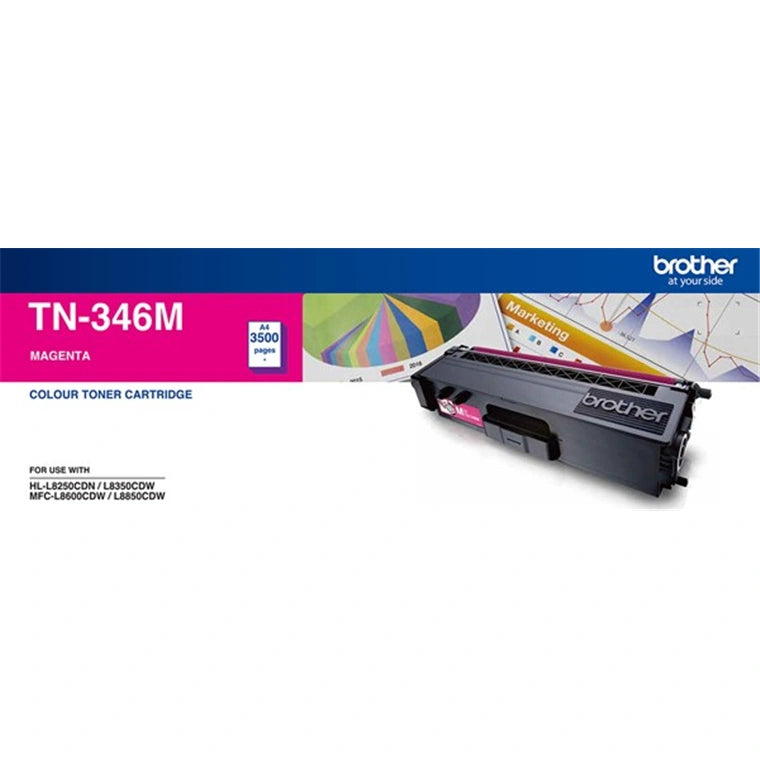 Brother TN-346M Magenta High Yield TN346M Toner Cartridge for Laser Printers