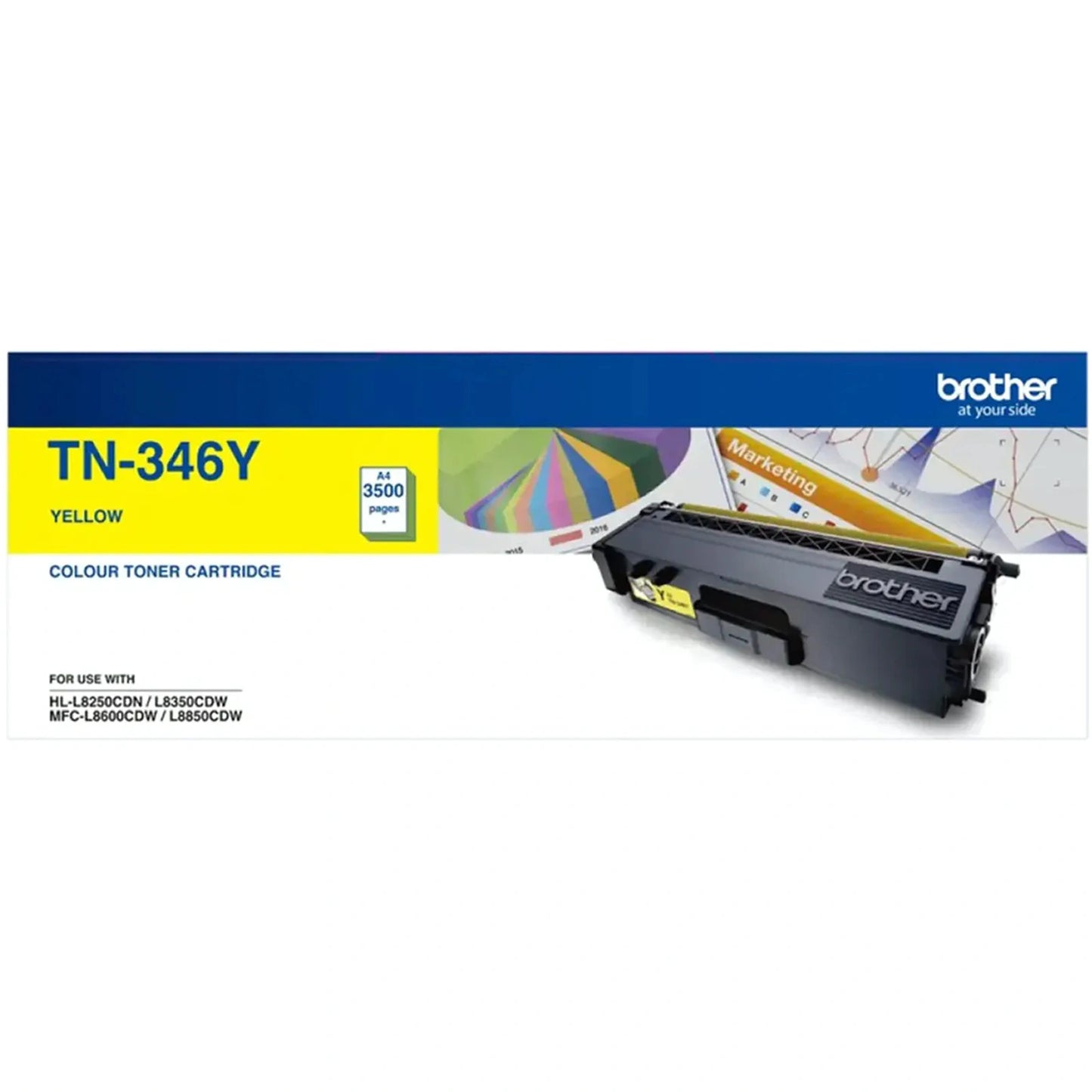 Brother TN-346Y Yellow High Yield TN346Y Toner Cartridge for Laser Printers