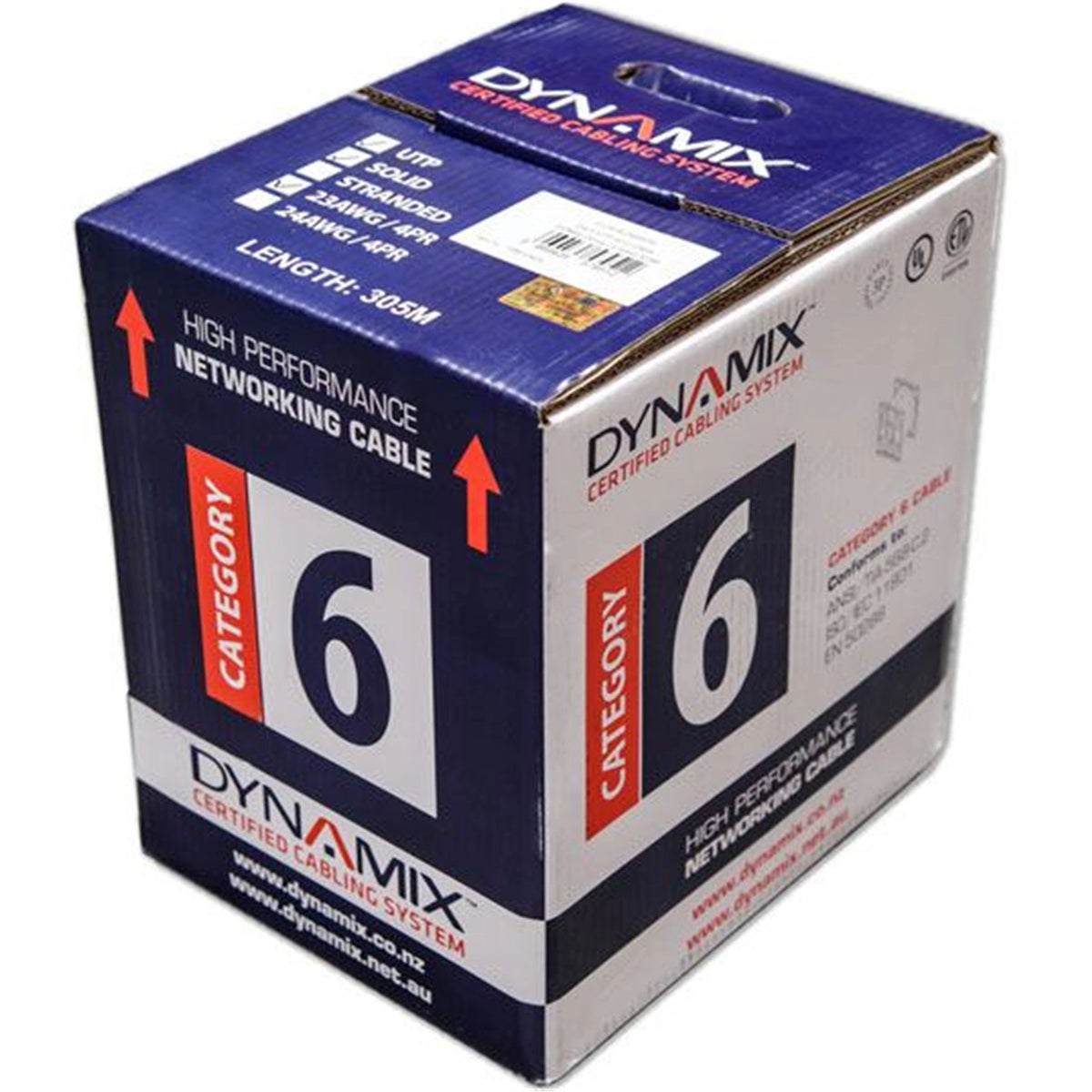 Dynamix CAT6 UTP Solid Cable Roll - 305 Meters Blue