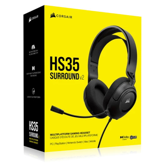 Corsair HS35 Surround V2 Gaming Headset with USB Adapter (Carbon)