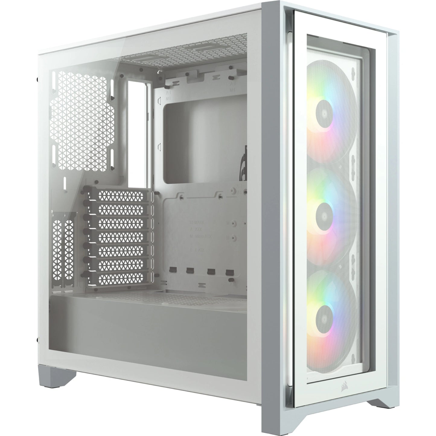 Corsair iCUE 4000X RGB ATX Mid-Tower Tempered Glass Gaming PC Case (White)