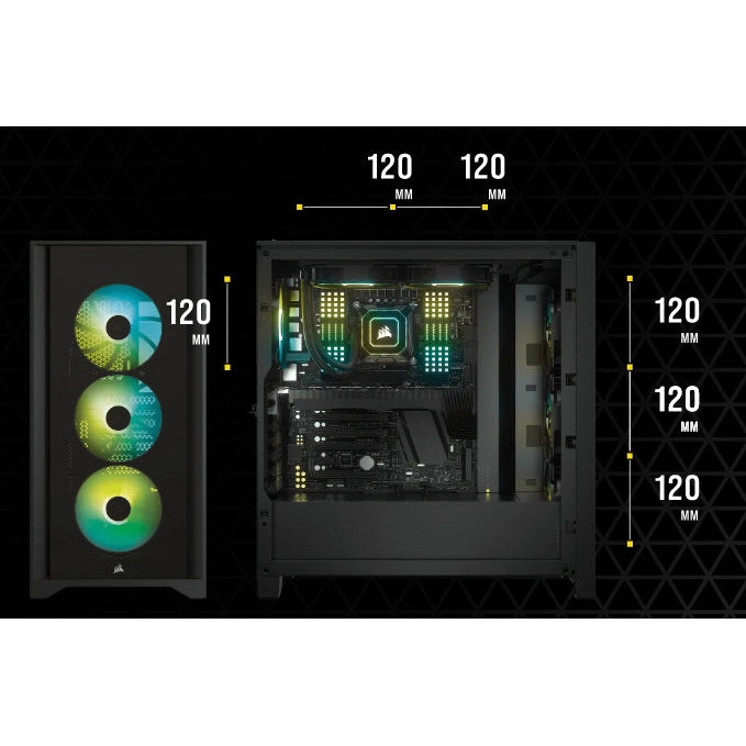 Corsair iCUE 4000X RGB ATX Mid-Tower Tempered Glass Gaming PC Case (White)