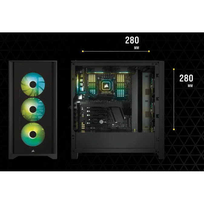 Corsair iCUE 4000X RGB ATX Mid-Tower Tempered Glass Gaming PC Case (White)