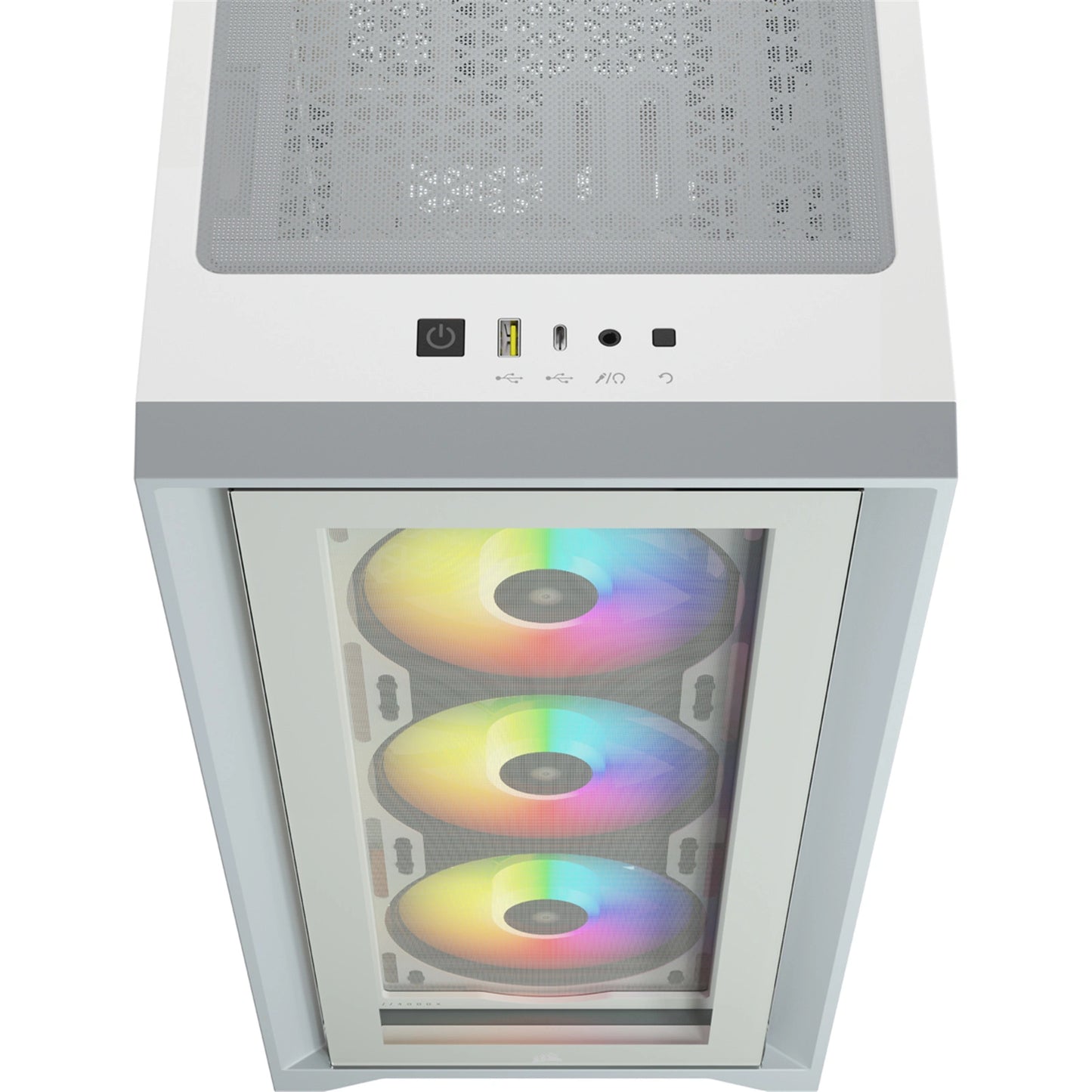 Corsair iCUE 4000X RGB ATX Mid-Tower Tempered Glass Gaming PC Case (White)