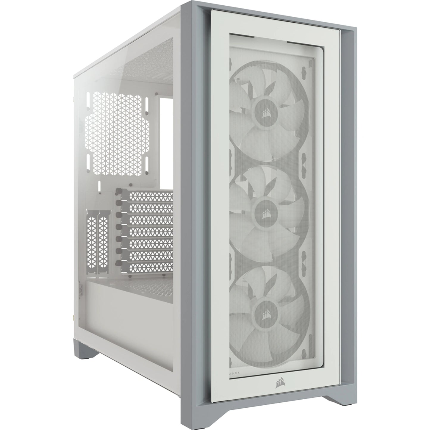 Corsair iCUE 4000X RGB ATX Mid-Tower Tempered Glass Gaming PC Case (White)