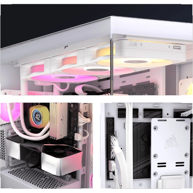 Corsair 3500X Mid-Tower Gaming PC Case Tempered Glass (White)