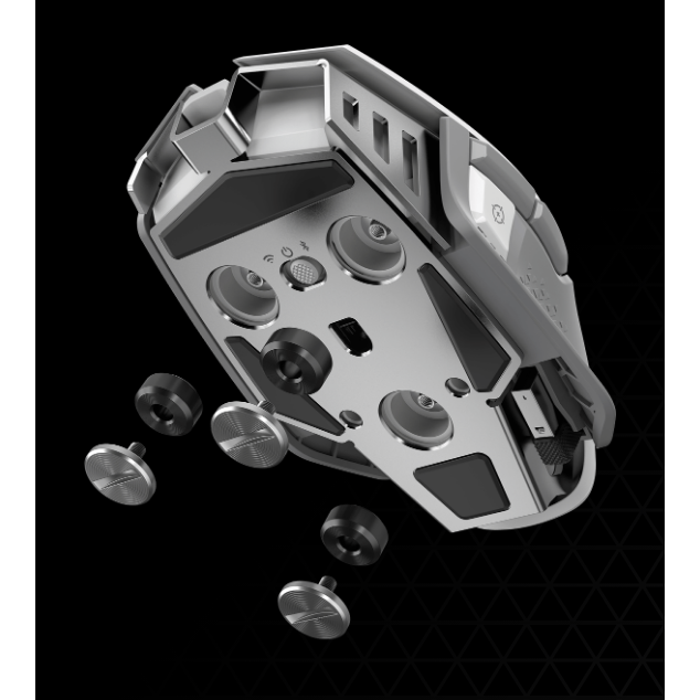 Corsair M65 RGB LED Ultra Wireless Optical Silver Alu Gaming Mouse (White)