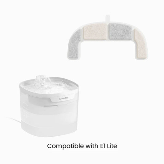 Cheerble Replacement Filter for Elfin E1 Lite Pet Water Fountain Filters 4-Pack