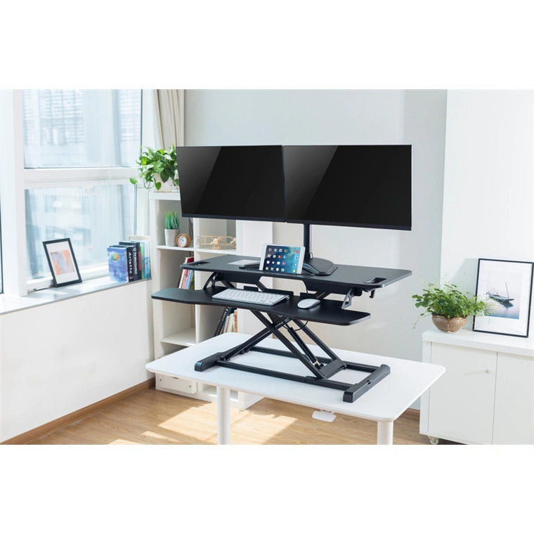 Digitus DA-90380-1 Ergonomic Height Adjustable Workspace Riser - Sit & Stand (Black)
