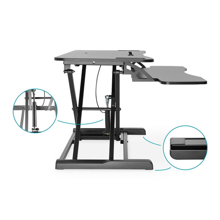 Digitus DA-90380-1 Ergonomic Height Adjustable Workspace Riser - Sit & Stand (Black)