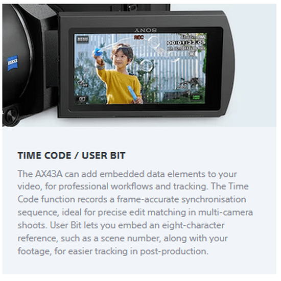 Sony FDR-AX43A 4K Ultra HD Handycam Camcorder with Exmor R CMOS Sensor