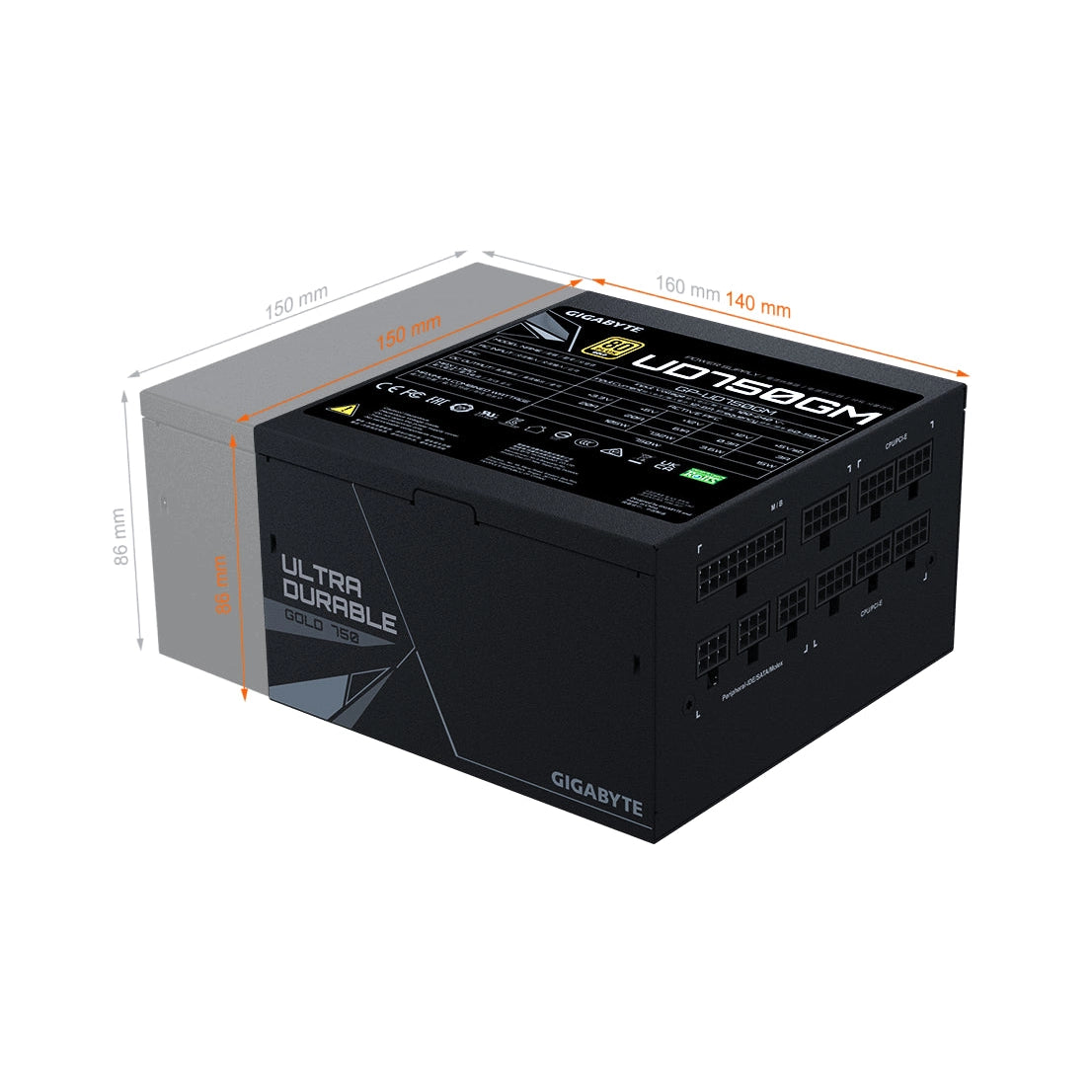 Gigabyte GP-UD750GM 750W 80 Plus Gold - Fully Modular ATX Power Supply