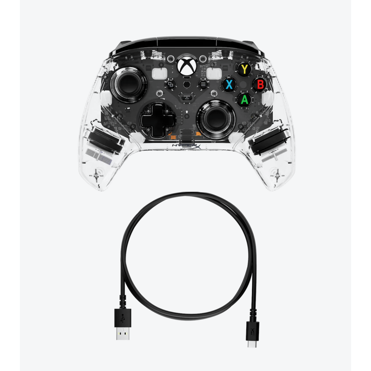 HyperX Clutch Gladiate RGB Wired Gaming Controller for Xbox (Clear)