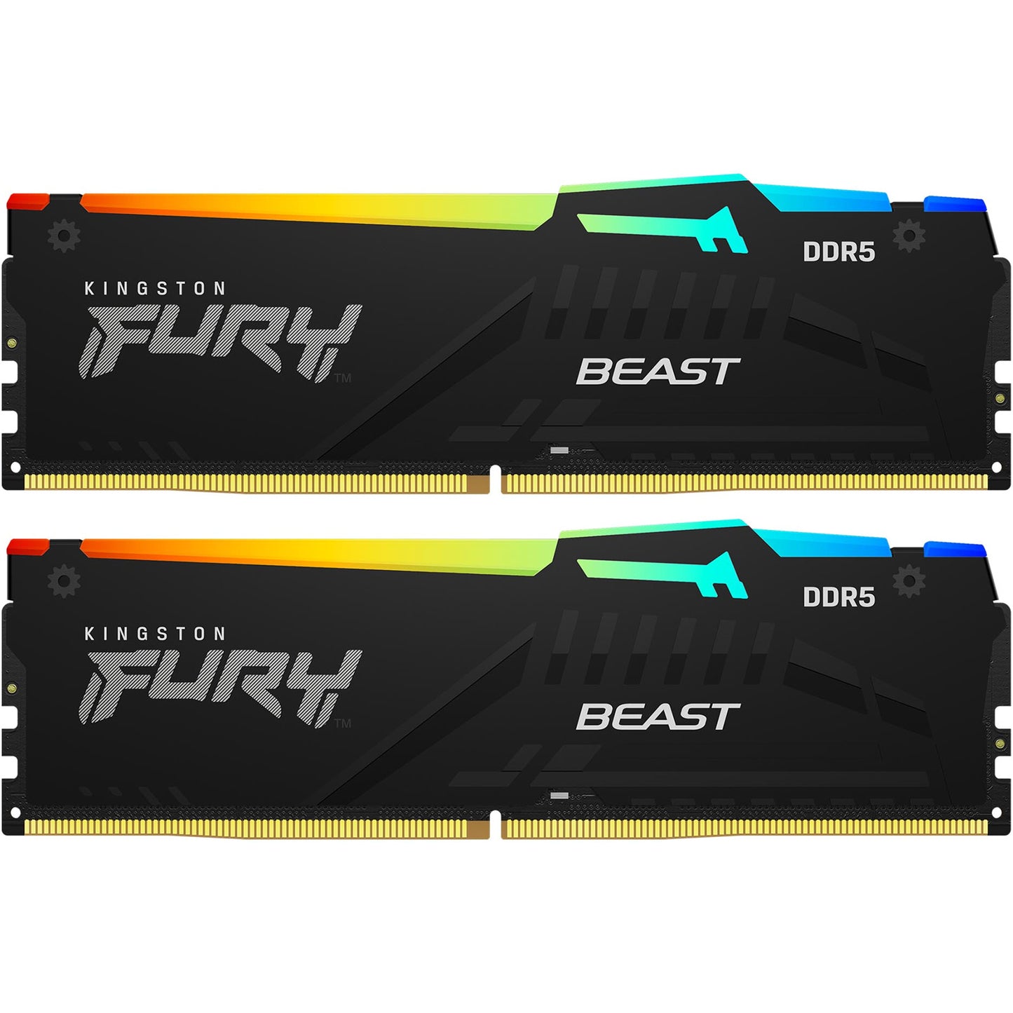 Kingston Fury Beast RGB 32GB (2x16GB) DDR5 CL36 DIMM Desktop RAM Kit (Black)