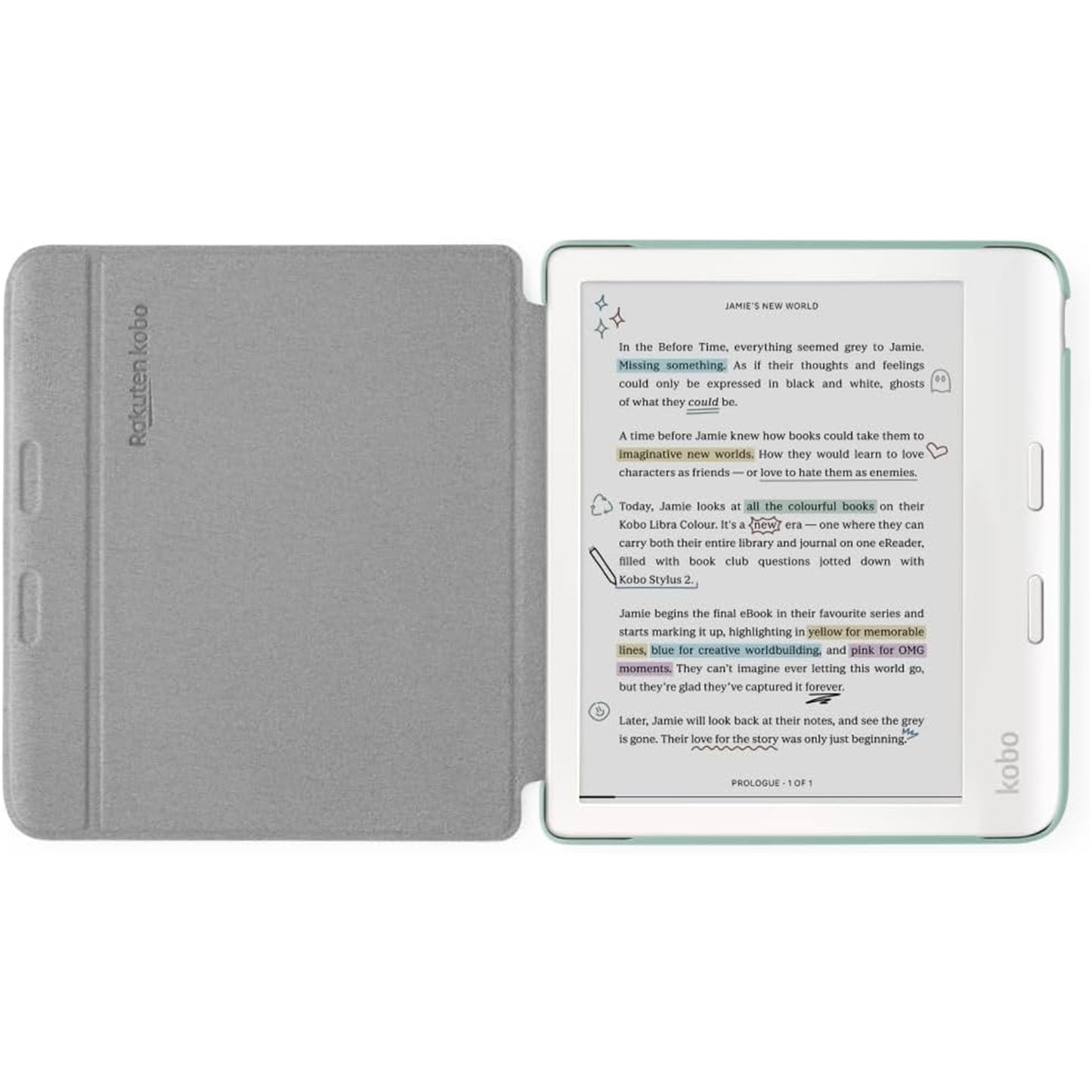 Kobo Libra Colour | 2024 | Basic SleepCover Case for eReader (Garden Green)