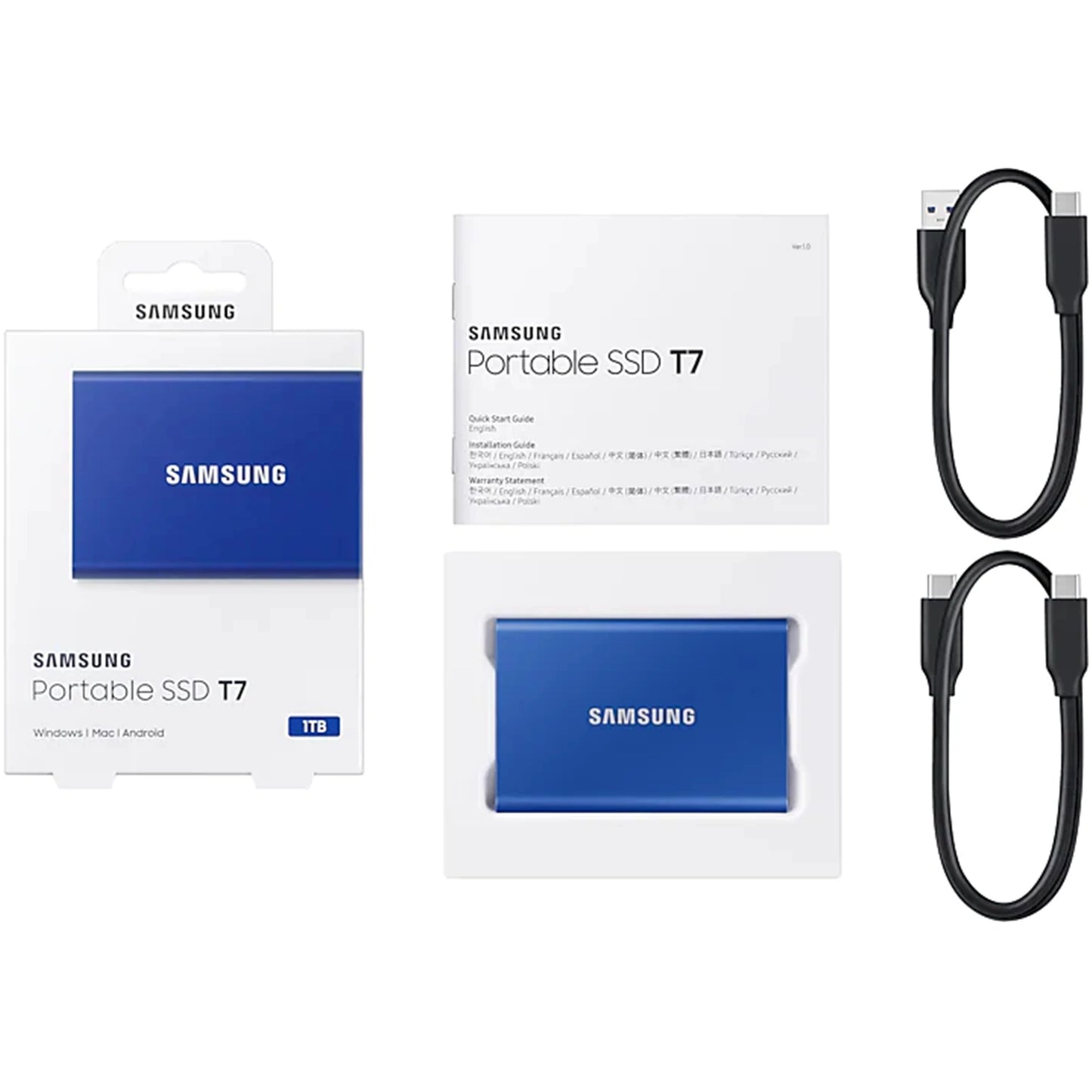 Samsung T7 2TB Portable External SSD (Indigo Blue)