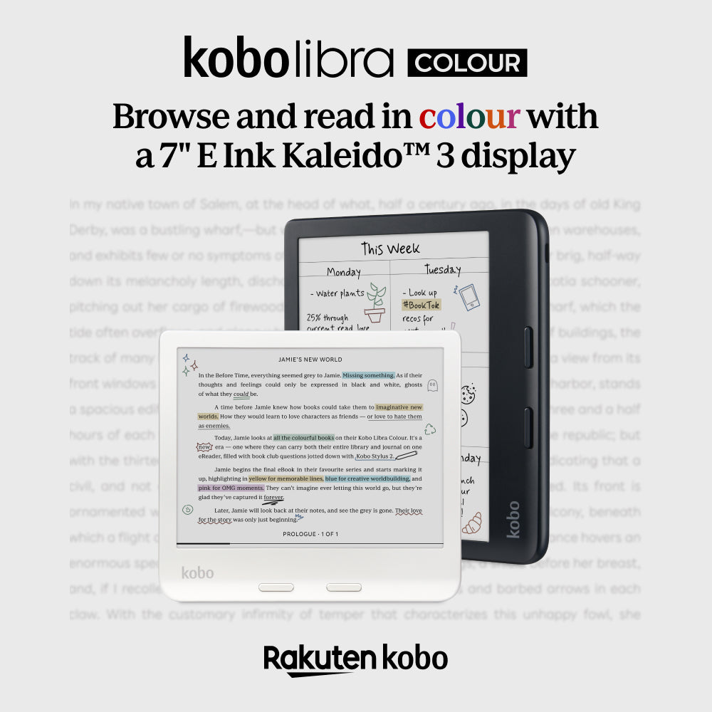 Kobo Libra Colour 7" eReader with E-Ink Colour Display (Black)