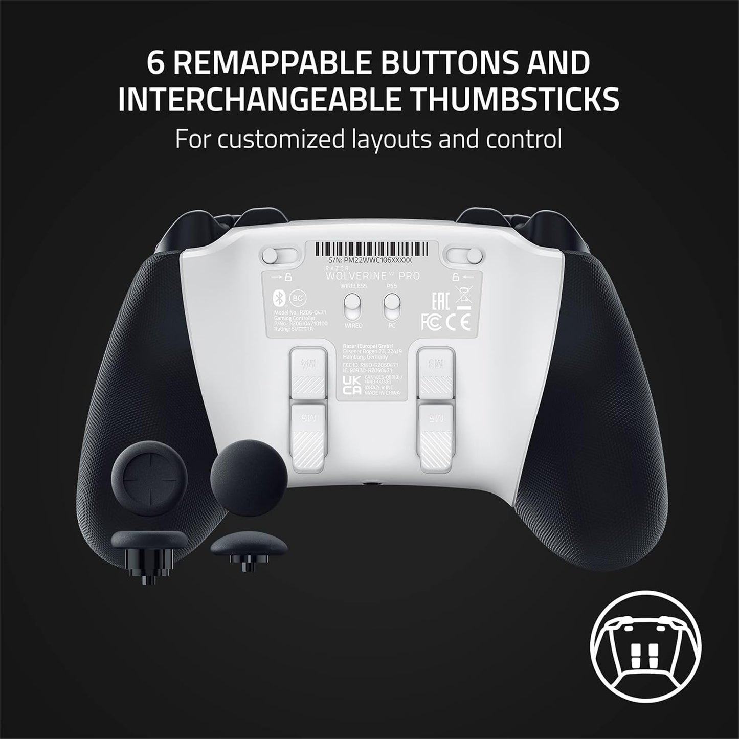 Razer Wolverine V2 Pro - Wireless Playstation 5 & PC Gaming Controller (White)