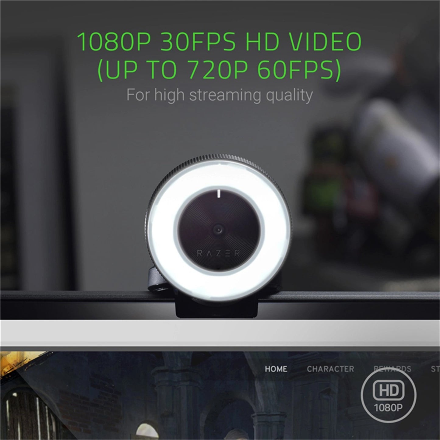 Razer Kiyo - Webcam Full HD 1080p | Desktop Camera for Streaming with Illumination