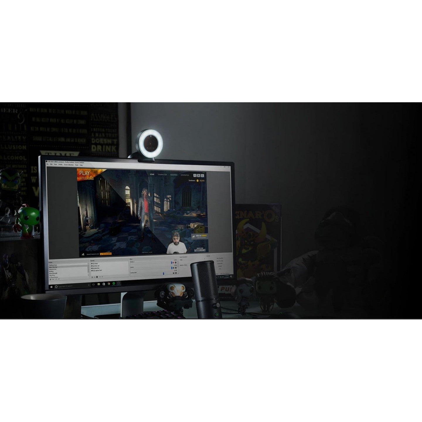 Razer Kiyo - Webcam Full HD 1080p | Desktop Camera for Streaming with Illumination
