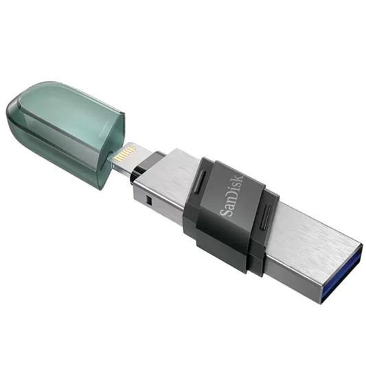 SanDisk iXpand USB & Lightning Dual Flash Drive Flip SDIX90N 256GB Sea Green/Black