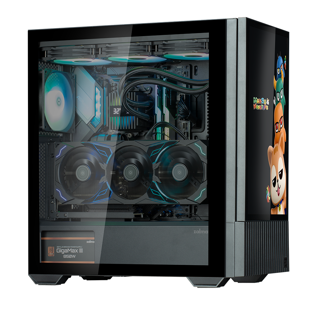 Zalman Z10 DS Black ATX Mid Tower Case 1x120mm ARGB with LCD Screen