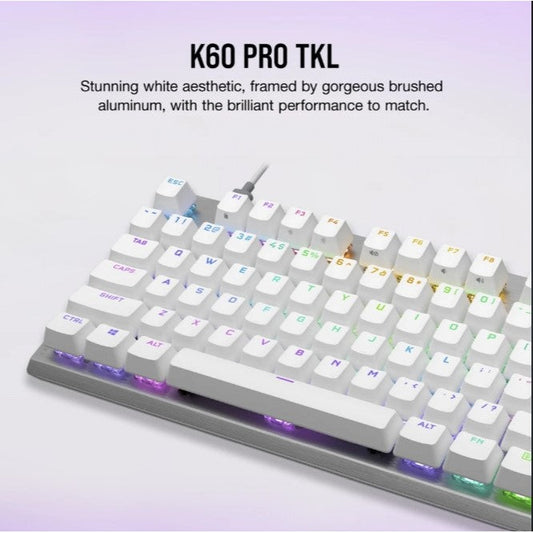 Corsair K60 Pro TKL RGB Optical-Mechanical TenKeyLess Gaming Keyboard White
